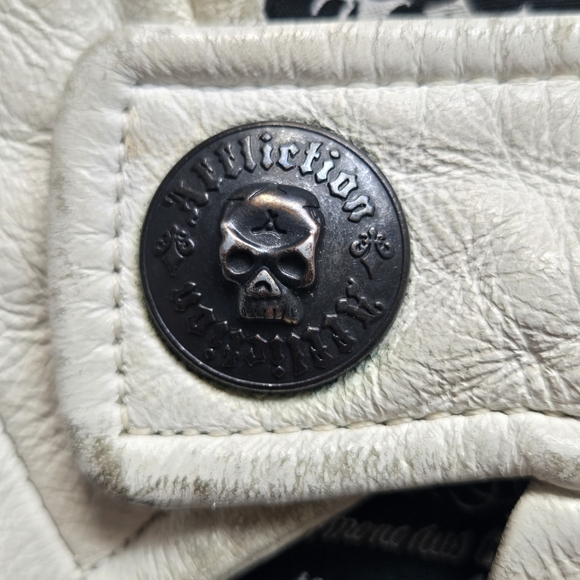 Affliction Men's Genuine Leather / Limited Edition White Jacket Size Large - Picture 9 of 15
